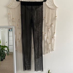Beach black mesh cover up pants